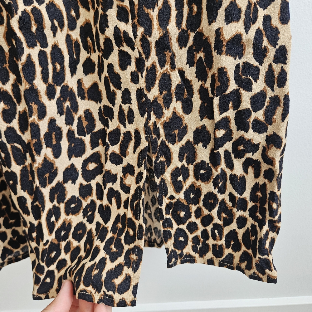 Reformation Noha Leopard Print Mini Dress - Beige and Black - Picture 3 of 6